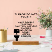 Niet doorspoelen Grappige Badkamer Acryl Bord (Huwelijk)