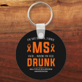Niet Drink Ik heb MS multiple sclerose bewustzijn Sleutelhanger (Voorkant)
