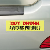 Niet Drink - Potholes vermijden, grappig maar waar Bumpersticker (Op auto)