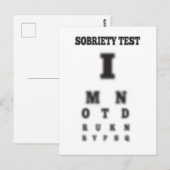 Niet drink Sobriety Blurry Eye Chart Test nuchter Briefkaart (Voorkant / Achterkant)