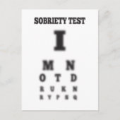 Niet drink Sobriety Blurry Eye Chart Test nuchter Briefkaart (Voorkant)