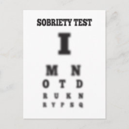 Niet drink Sobriety Blurry Eye Chart Test nuchter Briefkaart