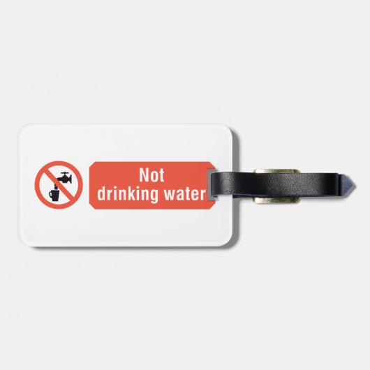 Niet Drink teken voor waterveiligheid Bagagelabel (Achterkant horizontaal)