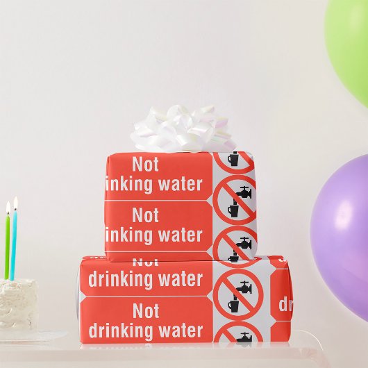 Niet Drink teken voor waterveiligheid Cadeaupapier