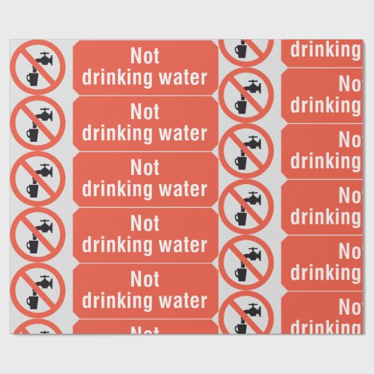 Niet Drink teken voor waterveiligheid Cadeaupapier (Vlak)