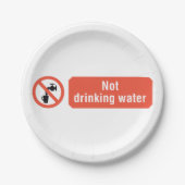 Niet Drink teken voor waterveiligheid Papieren Bordje (Voorkant)