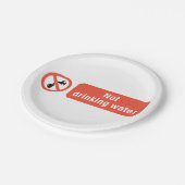 Niet Drink teken voor waterveiligheid Papieren Bordje (Gekanteld)