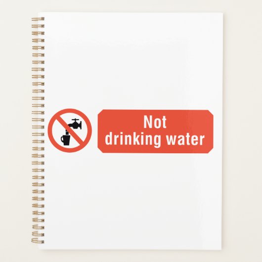 Niet Drink teken voor waterveiligheid Planner (Voorkant)