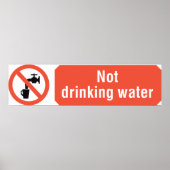 Niet Drink teken voor waterveiligheid Poster (Voorkant)