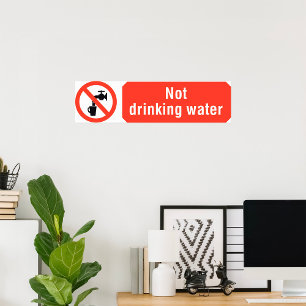 Niet Drink teken voor waterveiligheid Poster