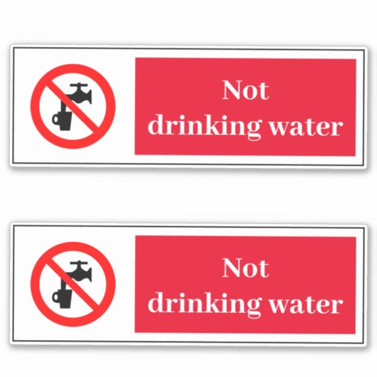 Niet Drink wateretiket Sticker (Voorkant)