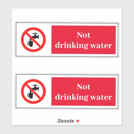 Niet Drink wateretiket Sticker (Vel)