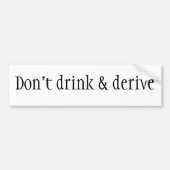 Niet drinken en afleiden bumpersticker (Voorkant)