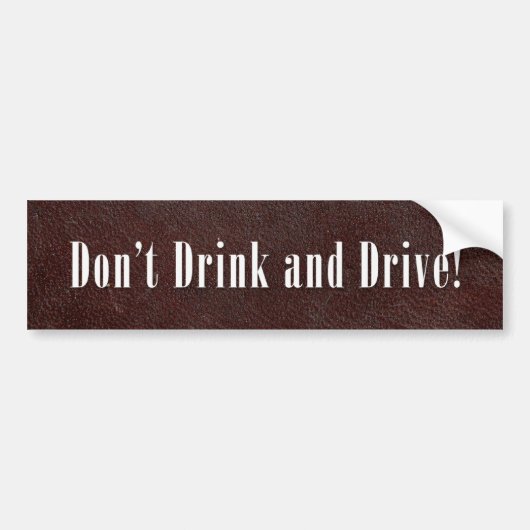 Niet Drinken en autorijden! Bumpersticker (Voorkant)