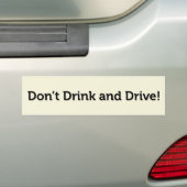 Niet Drinken en autorijden! Bumpersticker (Op auto)