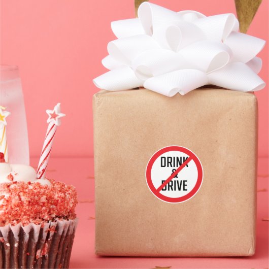 Niet Drinken en Drive Sign Classic Ronde Sticker (Feest)
