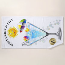 Niet Drinken en duiken strandhanddoek