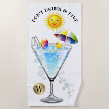 Niet Drinken en duiken strandhanddoek