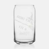 Niet Drinken en grappig vliegen Blikvorm Glas (Achterkant)