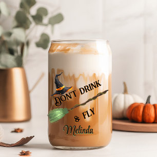 Niet Drinken en grappig vliegen Blikvorm Glas