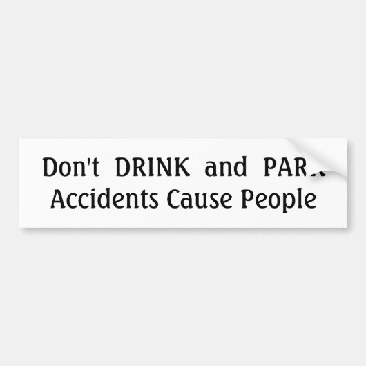 Niet DRINKEN en PARK Bumpersticker (Voorkant)