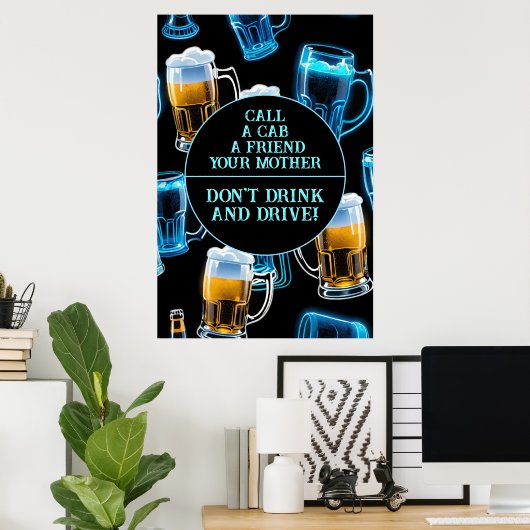 Niet Drinken en rijden 2 bar Poster (Thuiskantoor)