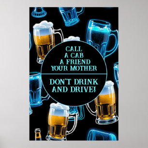 Niet Drinken en rijden 2 bar Poster