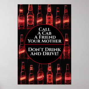 Niet Drinken en rijden 3 bar Poster