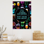 Niet Drinken en rijden bar Poster (Keuken)