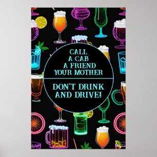 Niet Drinken en rijden bar Poster