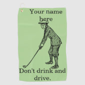 "Niet drinken en rijden" Funny Personalized Golfhanddoek (Voorkant)