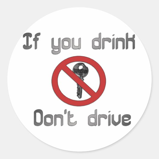 Niet Drinken en rijden Sticker (Voorkant)
