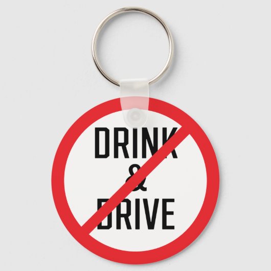 Niet Drinken en rijden teken | Metalen Sleutelhang Sleutelhanger (Voorkant)