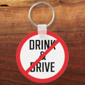 Niet Drinken en rijden teken | Metalen Sleutelhang Sleutelhanger (Voorkant)