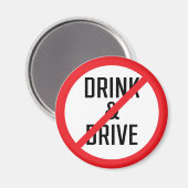 Niet Drinken en rijden verboden teken | Magneet (Voorkant / Achterkant)