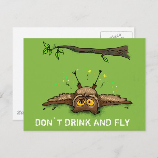 NIET DRINKEN EN VLIEGEN BRIEFKAART (Voorkant / Achterkant)