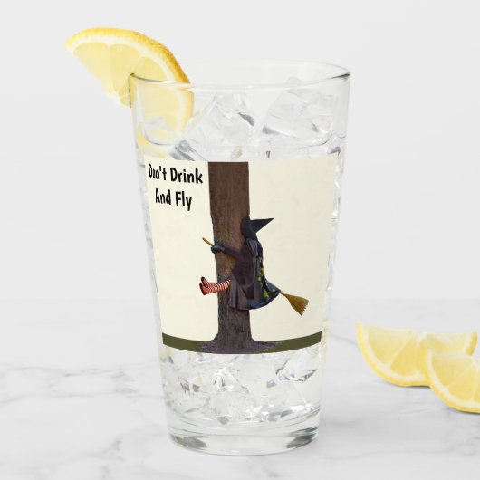 Niet Drinken en vliegen glas tumbler (Voorkant ijs)