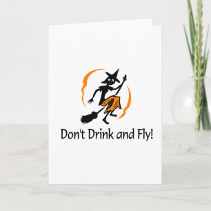 Niet Drinken en vliegen heks Kaart