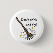 Niet drinken en vliegen! ronde button 3,2 cm (Voorkant)