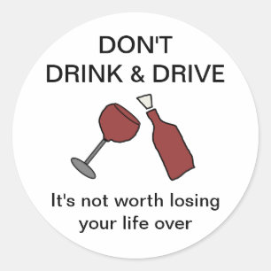 Niet Drinken & rijden Wijn Sticker