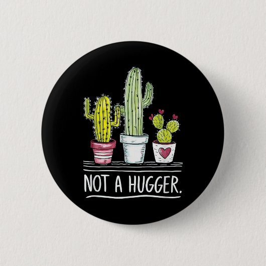 Niet echt een hugger cactus grap ronde button 5,7 cm (Voorkant)