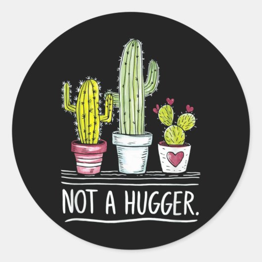 Niet echt een hugger cactus grap ronde sticker (Voorkant)