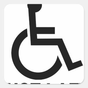 Niet echt gehandicapt gewoon lui - grappig t-shirt vierkante sticker