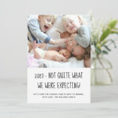 Niet echt wat we voor het nieuwe jaar verwachtten feestdagenkaart (Staand voorkant)