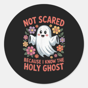 Niet Ed, want ik ken de Heilige Geest Halloween Fl Ronde Sticker