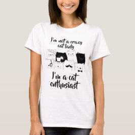 Niet een gekke katdame // kattenliefhebber t-shirt