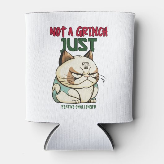 Niet een Grinch gewoon feestelijke uitdagende grap Blikjeskoeler (Voorkant)