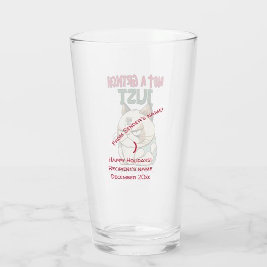 Niet een Grinch gewoon feestelijke uitdagende grap Glas (Achterkant)