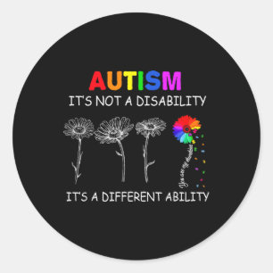 Niet een handicap, maar een ander vermogen - autis ronde sticker