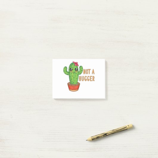 Niet een hugger Cactus Free Hug Post-it® Notes (Op bureau)